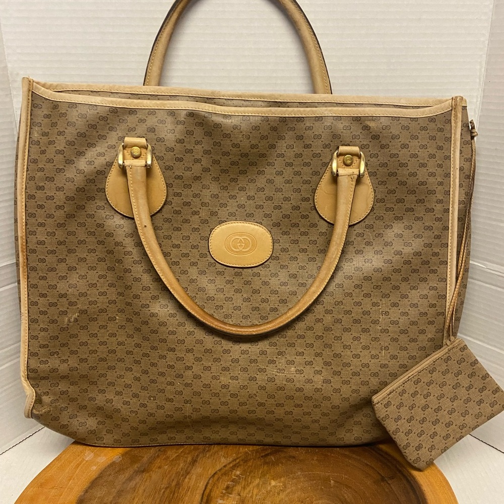 Vintage Gucci Large Tote with Mini Coin Pouch